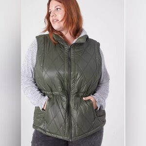 Lane Bryant Forest Green Lightweight Vest with Adjustable Waist